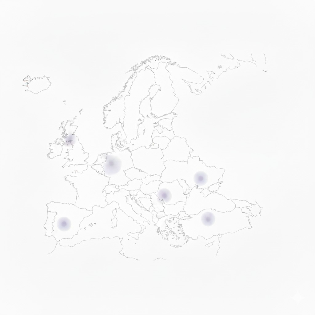 Mapa de Europa con presencia en consorcios